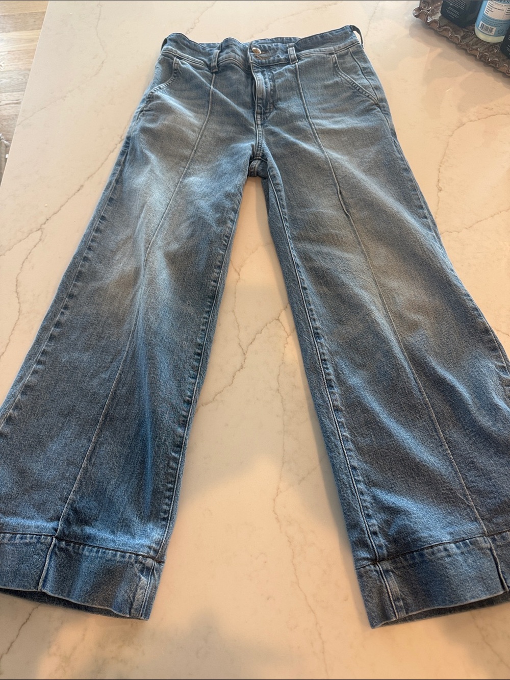 J. Crew Light Blue Wide-Leg Panel-Seamed Trouser Jeans